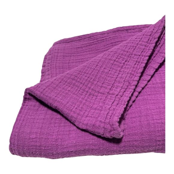Aden & Anais solid purple muslin swaddle baby blanket 100% cotton magenta - Picture 1 of 5
